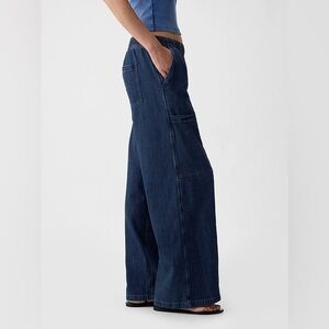 GAP Wide Leg Utility Pull on Denim Medium Like New
